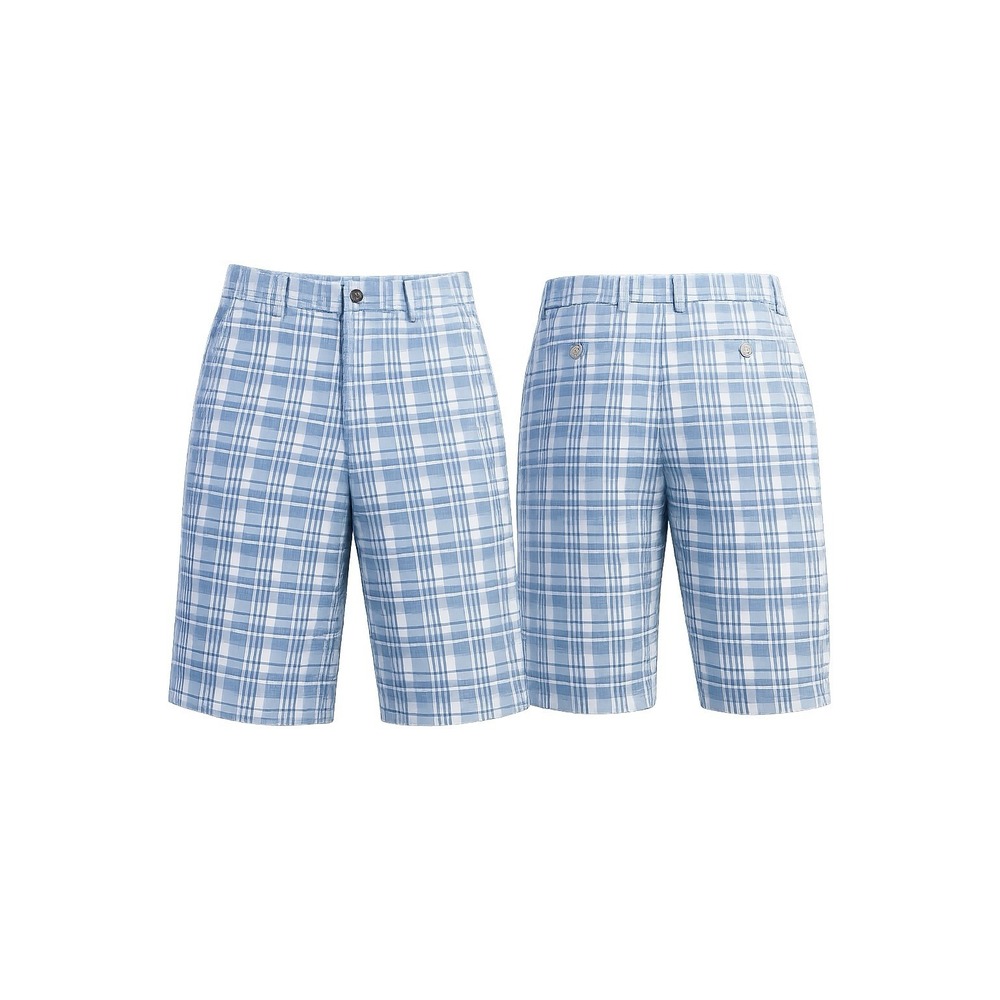 Adidas Golf Shorts Mens 38 blue white Performance Climalite Stretch window plaid